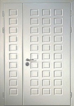 Стальная тамбурная серая дверь с МДФ с 2-х сторон