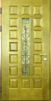 Стальная дверь Двербург С87 со стеклом и решеткой 90см х 200см