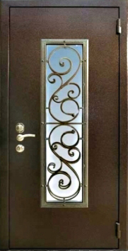 Входная металлическая дверь Двербург С1 со стеклопакетом и решеткой 90см х 200см