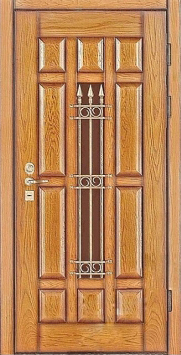 Входная стальная дверь Двербург С72 со стеклом и ковкой 90см х 200см