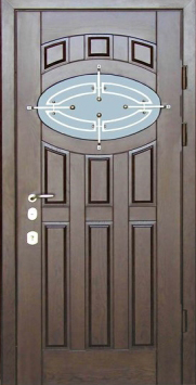 Входная стальная дверь Двербург С95 со стеклопакетом и ковкой 90см х 200см