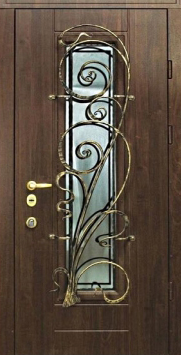 Входная металлическая дверь Двербург С54 со стеклом 90см х 200см