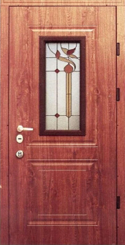 Металлическая дверь Двербург С80 со стеклом и ковкой 90см х 200см