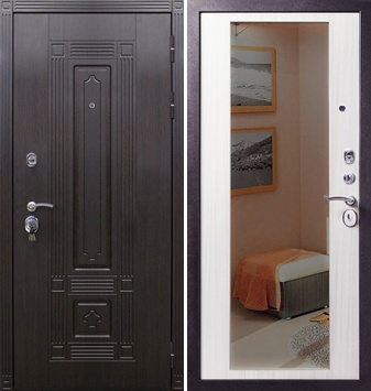 Дверь Торес Z2 / Зеркало Maxi (Венге / Беленый дуб)