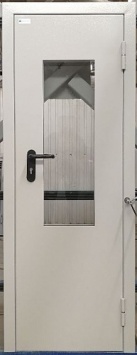 Металлическая дверь техническая однопольная с прямоугольным остеклением более 25% пп стеклопакетом 2200х1100 110см х 220см