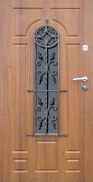 Металлическая дверь Двербург С58 с окном и решеткой 90см х 200см