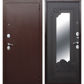 Входная металлическая дверь Ампир Зеркало (Антик Медь / Венге)