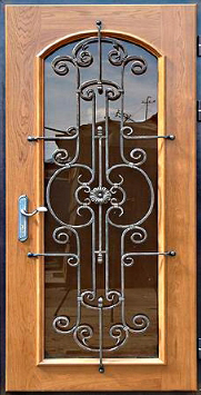 Металлическая дверь Двербург С21 со стеклопакетом и ковкой