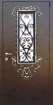 Стальная дверь Двербург С5 с окном и решеткой 90см х 200см