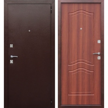 Входная металлическая дверь Доминанта (Антик Медь / Рустикальный дуб) 