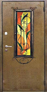Входная металлическая дверь Двербург С6 со стеклом и ковкой 90см х 200см