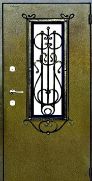 Входная металлическая дверь Двербург С35 со стеклопакетом и ковкой