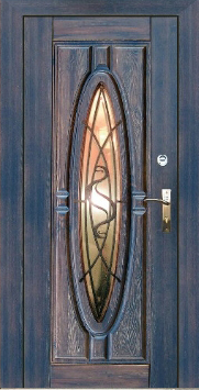 Входная дверь Двербург С24 со стеклопакетом и решеткой 90см х 200см