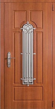 Входная стальная дверь Двербург С57 с окном и решеткой 90см х 200см