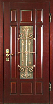 Входная стальная дверь Двербург С86 со стеклопакетом и решеткой 90см х 200см