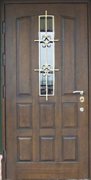 Входная металлическая дверь Двербург С69 со стеклом и ковкой 90см х 200см