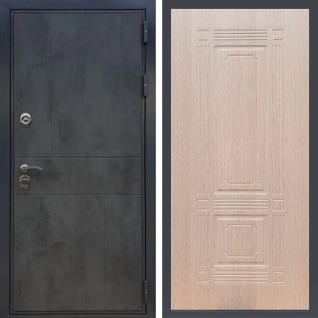 Металлическая дверь Арчи Премиум 290 бетон темный ФЛ-2 беленый дуб 6 мм 96см х 205см