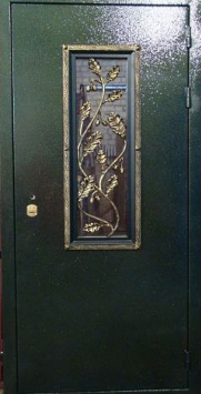 Входная стальная дверь Двербург С44 со стеклопакетом и ковкой 90см х 200см