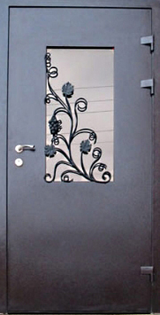 Входная дверь Двербург С9 со стеклопакетом и решеткой