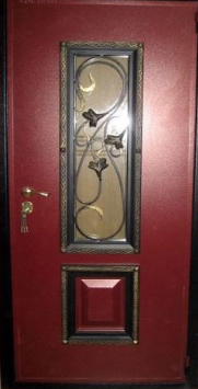 Входная металлическая дверь Двербург С45 со стеклопакетом и решеткой 90см х 200см